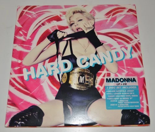 1st press MADONNA HARD CANDY 3-LP+CD 2008 MISPRESS SOLID Blue Pink NM/vg