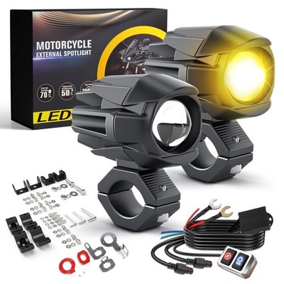 BraveWAY Motorcycle Fog Lights 60W 18000LM 9 Modes Strobe LED Driving Spotlig...