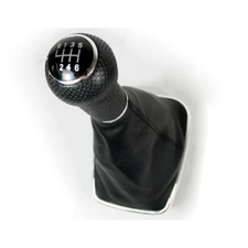 6-speed Shift Knob Boot Gaiter Black For Vw Golf Gti R32 99-05 Jetta Bora 99-04