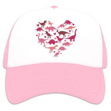 Pink Dinosaur Hat Heart Mesh Baseball Hats for Boys and Girls,Hats Trucker Ha...