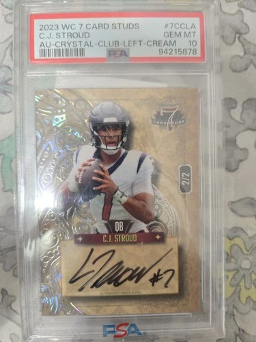 2023 Wild Card 7 Card Studs CJ Stroud Rookie Auto /2 #7CCLA PSA 10