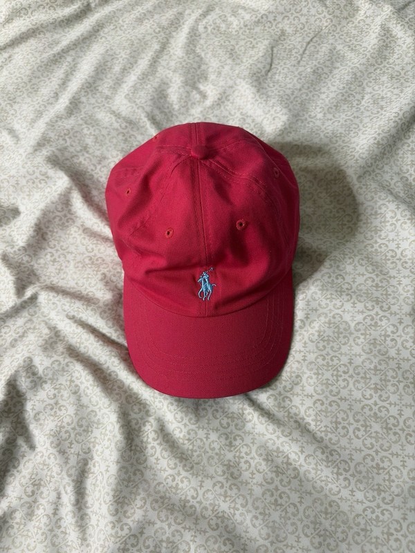 Polo Ralph Lauren Twill Signature Ball Cap - Pink and Teal With Leather Strap
