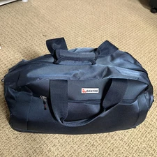 Vintage Qantas Airlines Flight Bag Blue Rolling Duffle Australia Aviation Travel