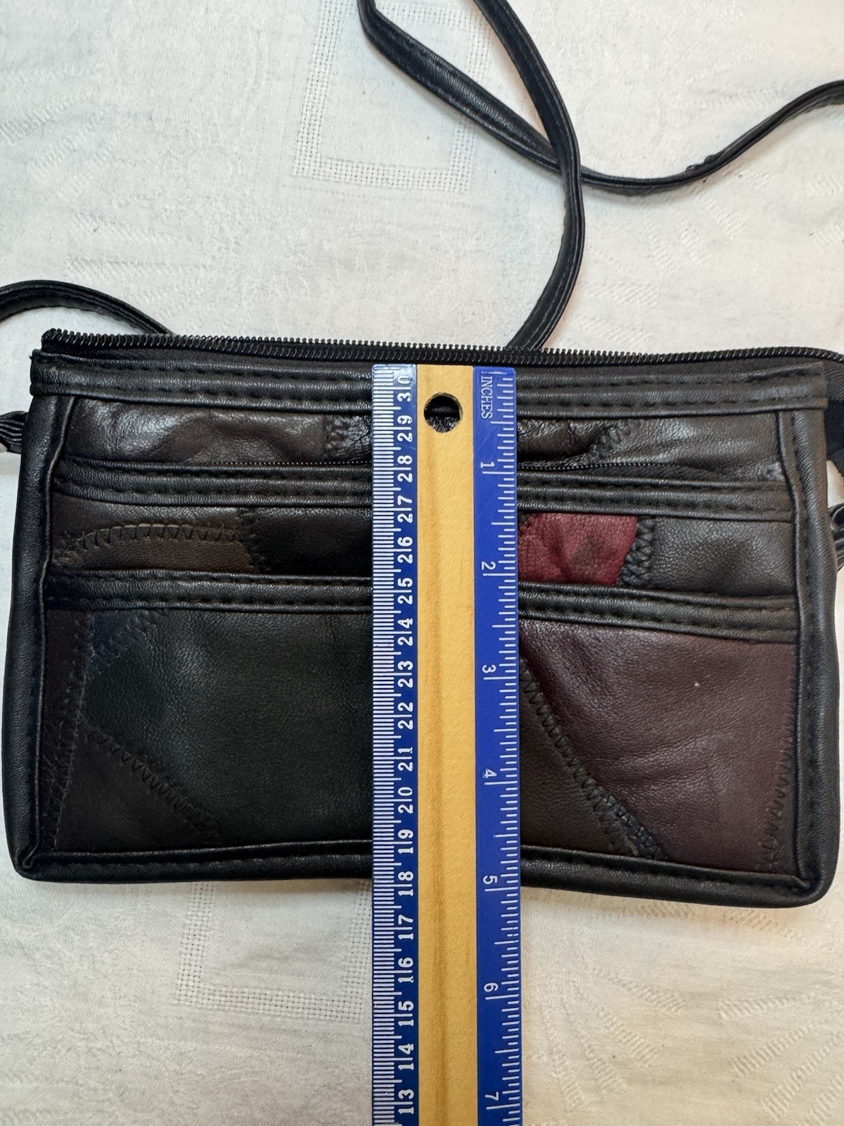 Leather Patchwork Small Crossbody Bag Unbranded - image 7