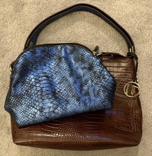 Borsa a mano, tote, tracolla Trussardi Jeans marrone di design + tasca interna blu