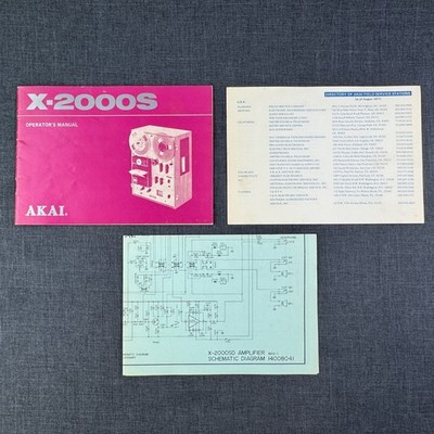 AKAI X-2000s Reel to Reel Manual w/ X-2000SD Schematic Diagram & Field Locations