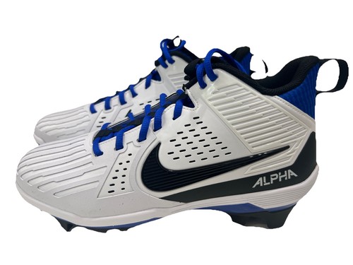NEW Nike Men's Alpha Menace Strong Football Cleats Sz 9.5 Blue White 115139-101
