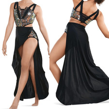 Tenth House solo Dance costume black maxi dress HEMISPHERE TH25277 PA XSA adult