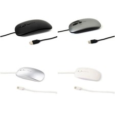 Corded USB C Mouse Noise Canceling Button Precise Cursor Control Ergonomic Shape