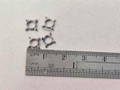 Ship Model Fittings Parts 4 White Metal Mast Eye bands 6mm, 4mm ID