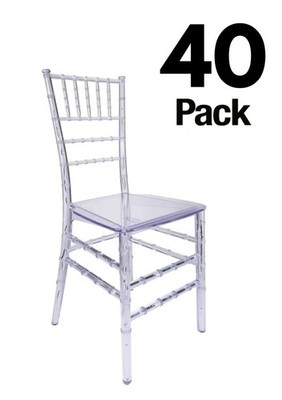 40 Chair Pack Clear Resin ThinVisible Seat Chiavari Chair by Chivari