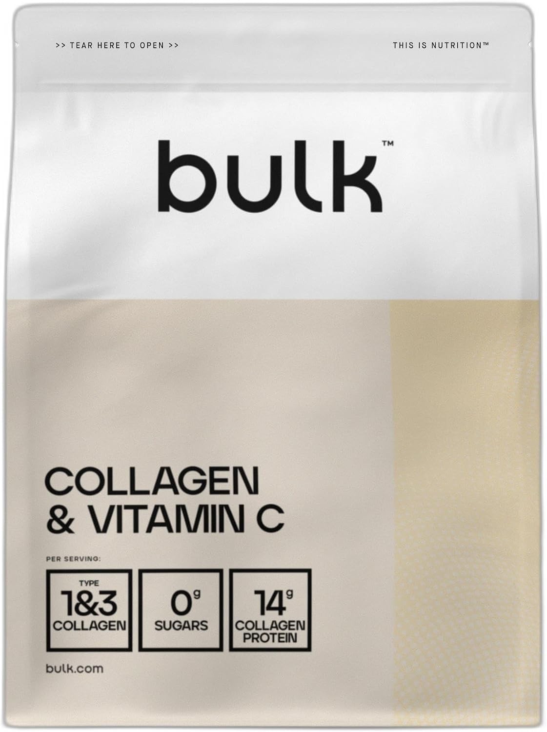 Bulk Collagen Powder with Peptides and Vitamin C, Unflavoured, 500g | Hydrolysed Bovine Collagen, High-Protein Supplement for Use in Smoothies, Shakes & Recipes, Joint & Skin Routine, Easy Mixing - Image 2