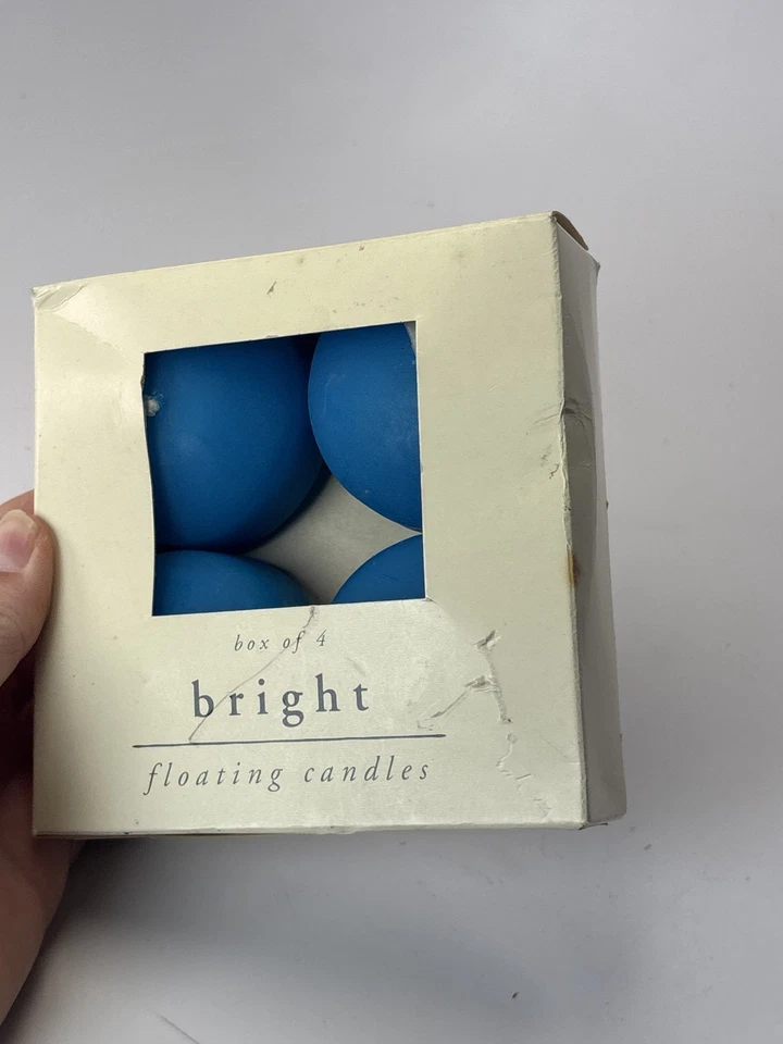 Vintage Descontinuado Pier 1 Vela Flutuante Brilhante Conjunto de 4 Novo Estoque Antigo - Imagem 3 de 4