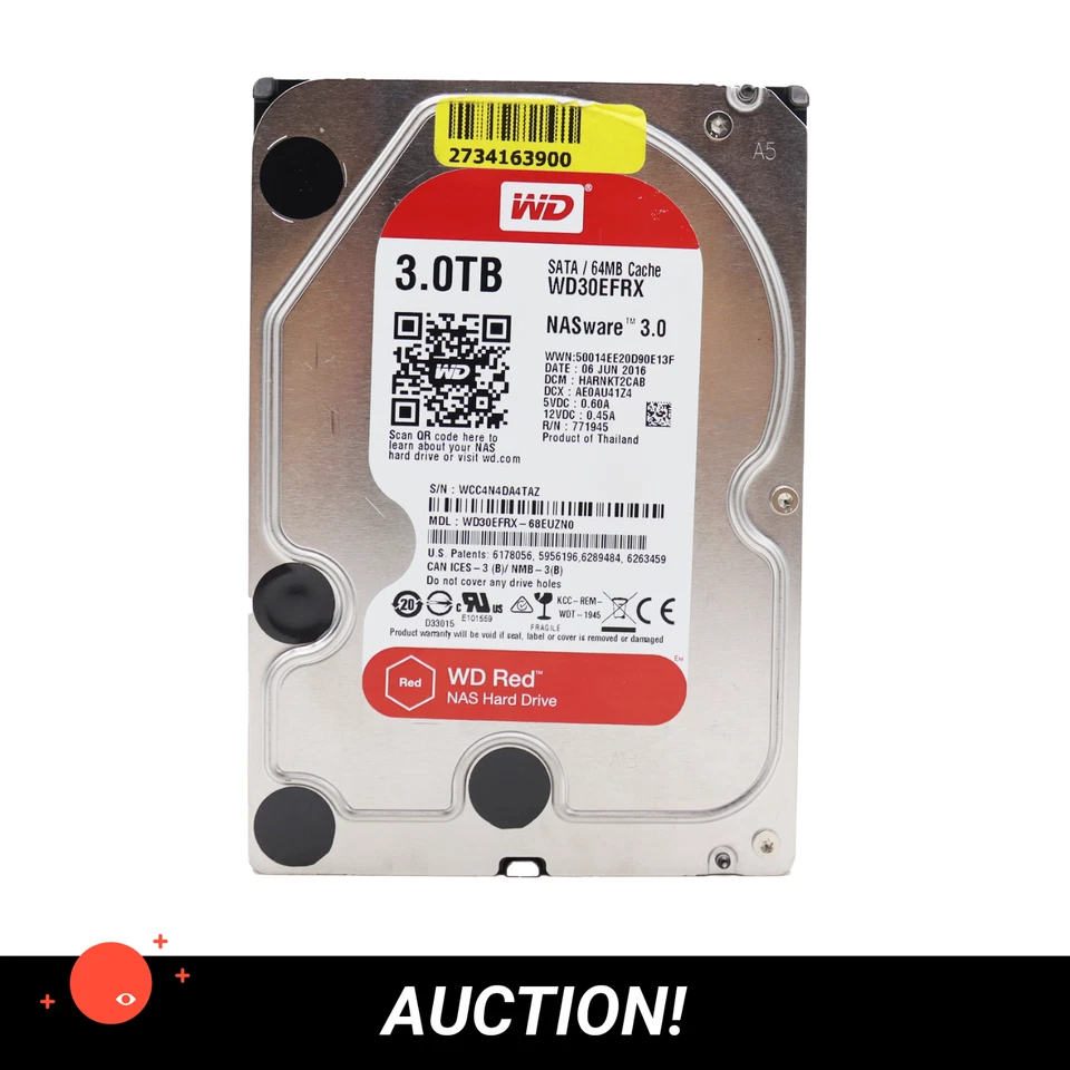 (21TB) WD 3TB SATA 6GB/s 3.5 HDD VARIOUS BATCH - Bild 3 von 4