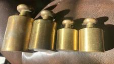 Vintage Brass Weights -1000g,500g,200g Cylinder Test  Calibration