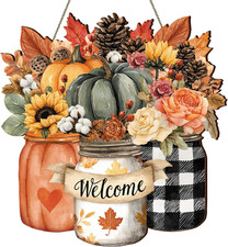 Fall Door Sign Fall Welcome Door Decor Autumn Wreaths for Front Door Harvest Map