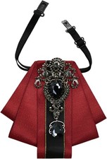 Rhinestone Bow Ties for Men Pre Tied Satin Ribbon Mens Bowtie with Red