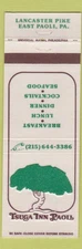 Matchbook Cover - Tsuga Inn Paoli East Paoli PA