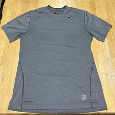 Nike Pro Combat Shirt Mens Large Gray Dri-FIT Fitted Athletic Baselayer Tee