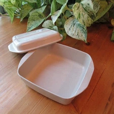 Vintage Anchor Hocking PM481-TI MicroWare 1 Qt Dish Divided Lid Versatility Pan