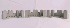 Lot Of 3 LEGO Light Gray Castle Turret Top 4x8x2 6080, 6090, 6073