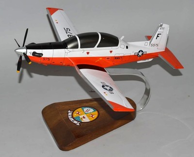 USN Raytheon Beechcraft T-6A Texan II VT-4 Warbucks Desk Model 1/32 SC Airplane