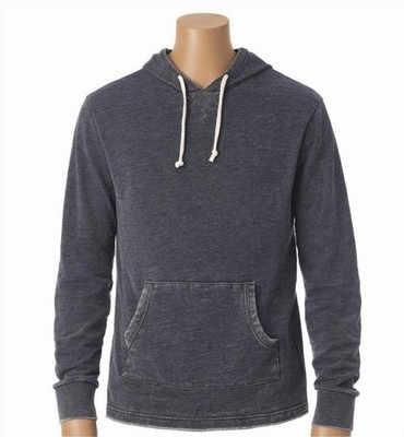 Alternative Apparel School Yard French Terry Hoodie 8629NM Washed Black Men's M