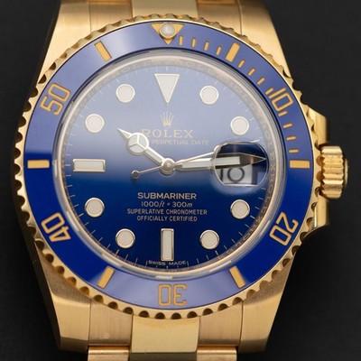 Rolex Submariner Date 116618LB 18K Yellow Gold ''Bluesy'' Dial BOX & PAPER