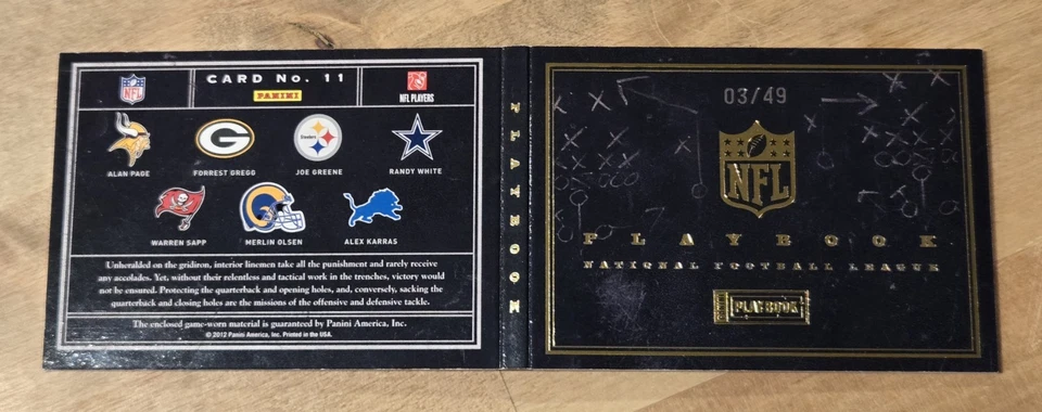 2011/2012 Playbook Material #11 Six Jersey Swatches, Greene, Sapp, Page, Olsen + - Image 2 of 4