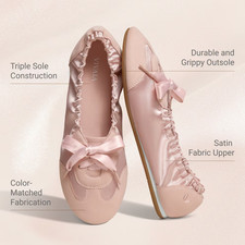 VIVAIA Round-Toe Satin Sneakerina Yanka - 3 Color - Full Size - Free Ship.