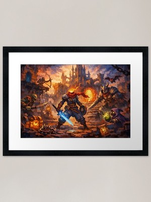 Dead cells inspired artwork Framed  Framed Wall Art Poster Canvas Print Picture