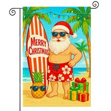 HOMETITUTE Merry Christmas Garden Flag 12x18 Inch Welcome Garden Flags Burlap...