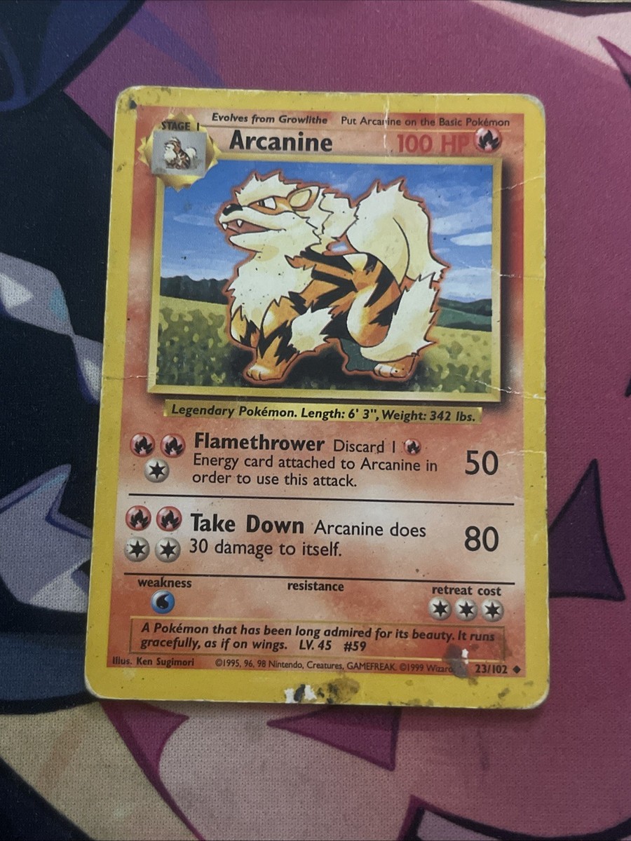 1999 arcanine pokemon card Arcanine #59