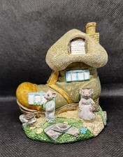 Vintage Academy Figurine Two Little Mice Living In A Boot Cute Animal Ornament