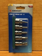 JOBSMART 2334438 3/8" 5 Pc Star Bit Socket Set