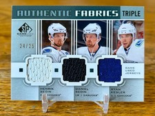 SEDIN SEDIN KESLER 2011-12 SP Game Used Triple Fabrics #/25 Canucks Card