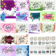 32 Thank You Cards with Envelopes Matching Stickers and Storage Box, 4 X 6 Inch