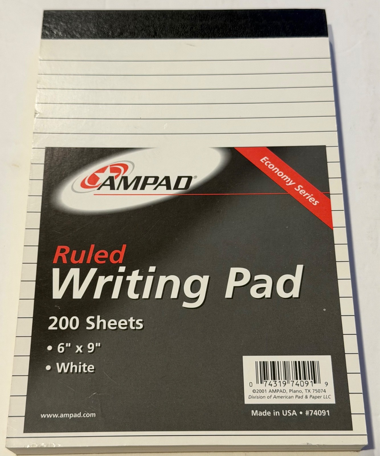 Ampad Ruled Writing Pad White 6" x 9" 200 Sheets #74091