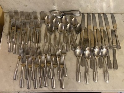 57 Pieces Towle TWS497 SCC Stainless China Flatware Set Textured Handle