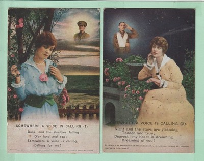 Bamforth - Somewhere A Voice Is Calling - 2 Karten - Set 4876 - Unp