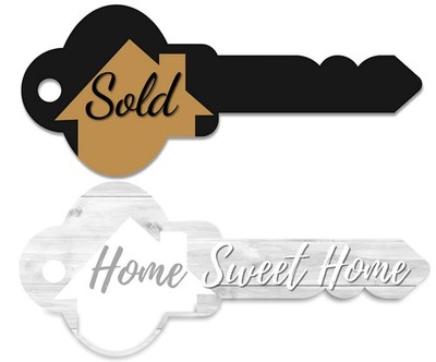Real Estate Key Shaped Sold Sign - Extra Large - Home Sweet Home Photo Prop - Ag