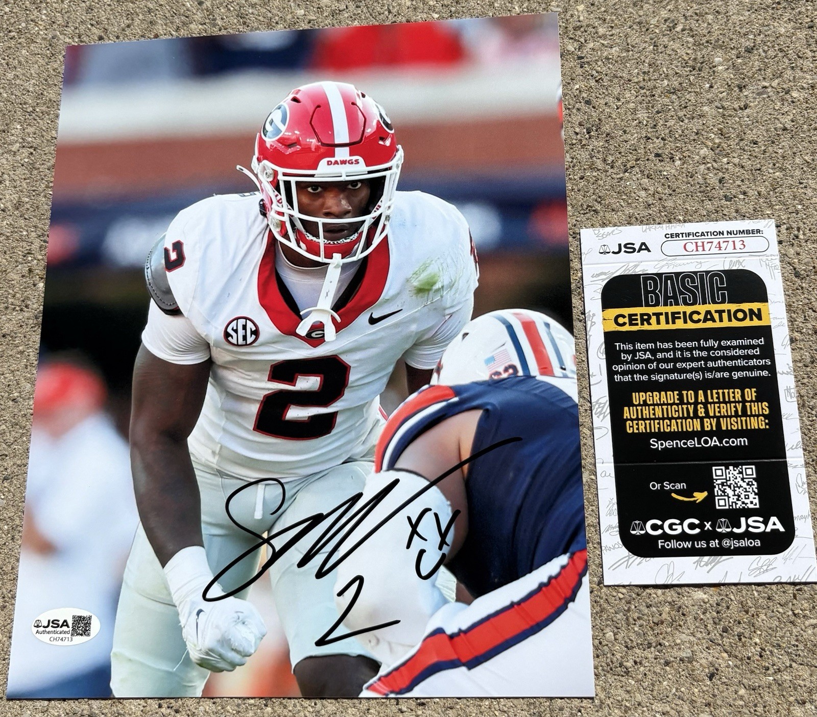 SMAEL MONDON SIGNED 8x10 Photo JSA COA GEORGIA BULLDOGS FOOTBALL B 