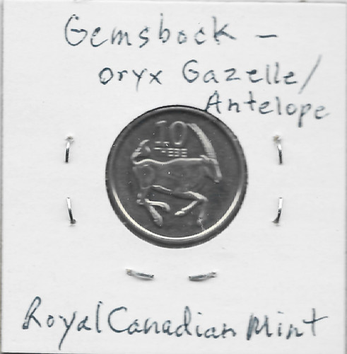 Botswana 10 Thebe 2013 K32 Gemsbock Antelope Royal Canadian Mint