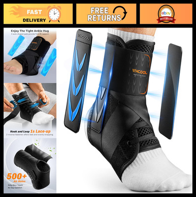 Slim-Fit Ankle Brace Support for Sprains, Quick Lace-Up Stabilizer, Cool Air Fab