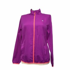 Champion Full Zip Windbreaker Jacket Women  s Size L Color Purple Mock Neck
