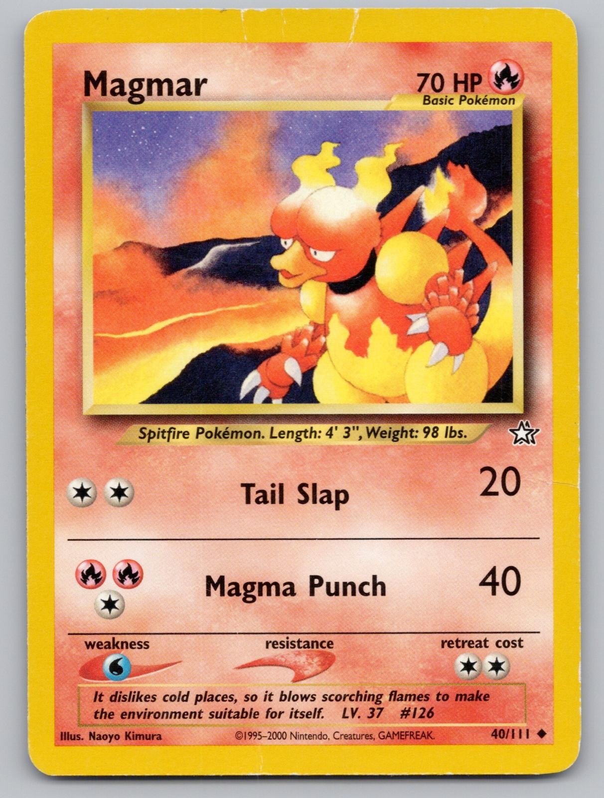Magmar 40/111 Uncommon Neo Genesis Pokemon Unlimited HP