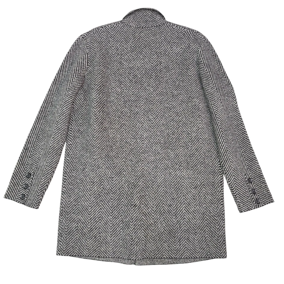 Casaco de lã Michael Kors feminino grande cinza espinha de peixe clássico preppy - Imagem 2 de 4