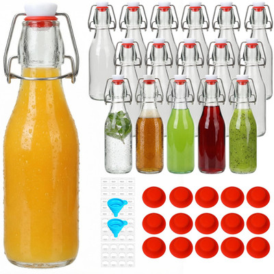 Eathtek 16 Pack 8Oz Glass Swing Top Bottles Airtight Lids - Grolsch Style Flip