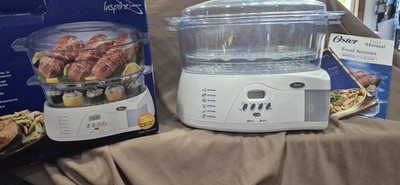 Oster 5715 Double-tiered 6.1 qt White Food Cooker & Steamer Inspire Collection 