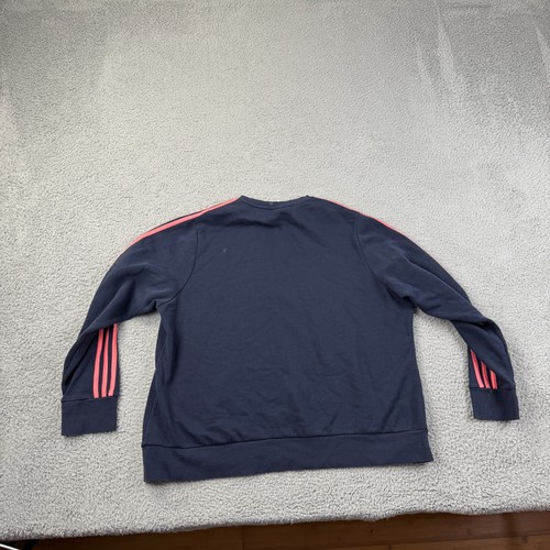 Adidas Cotton Polyester Sweater Mens 3X 3XL Navy Blue Long Sleeve Pullover - Picture 2 of 11